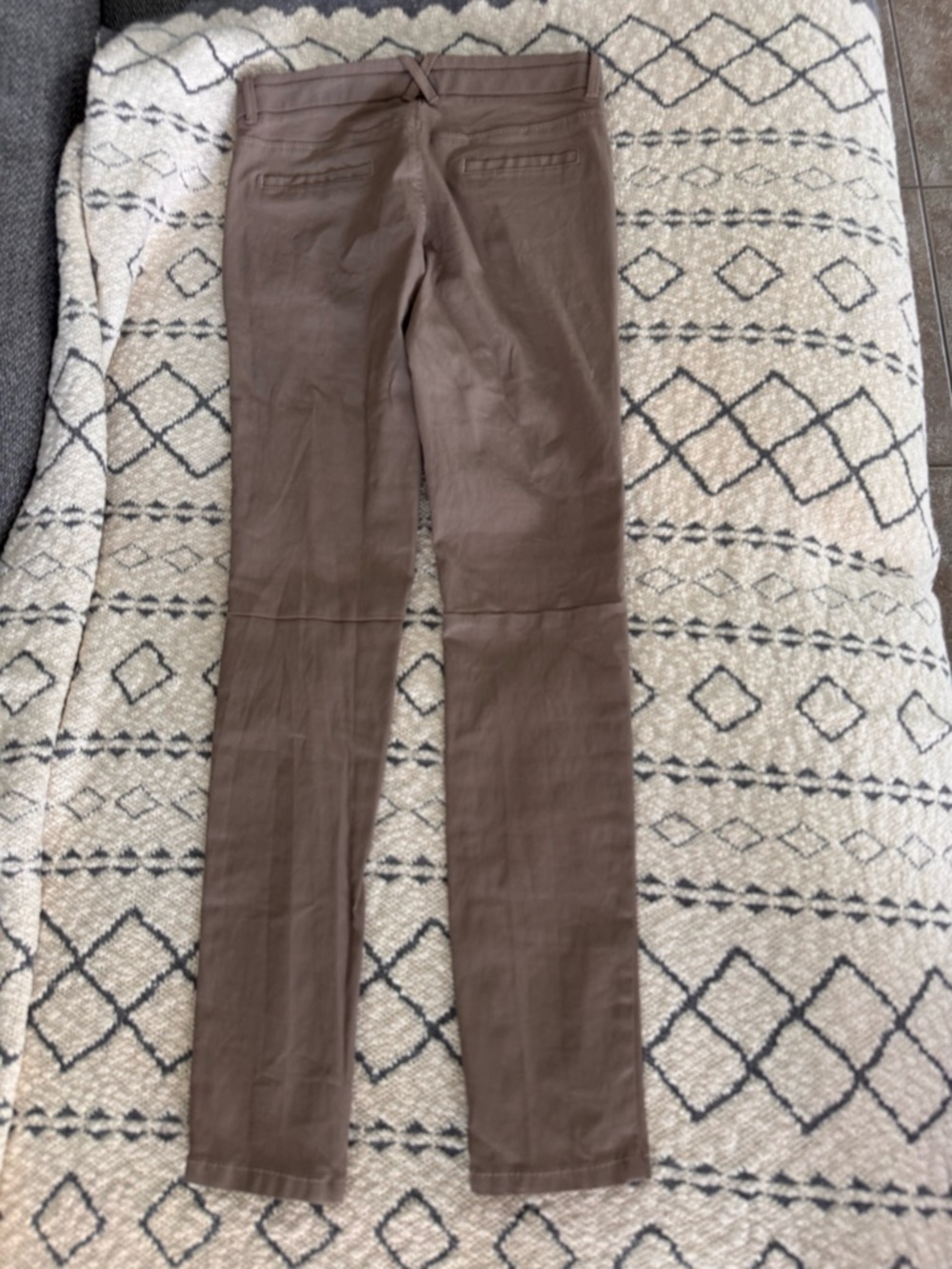 Massimo Dutti Brown Wax Skinny Pants with Ankle Zips Sz 4 - Picture 6 of 6